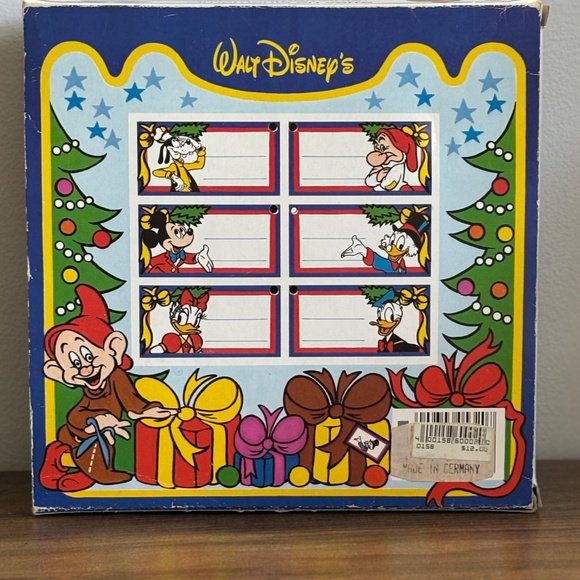 VINTAGE Walt DISNEY Baby MICKEY & MINNIE MOUSE Set 4 Glass Ball Ornaments BOX - Picture 2 of 13